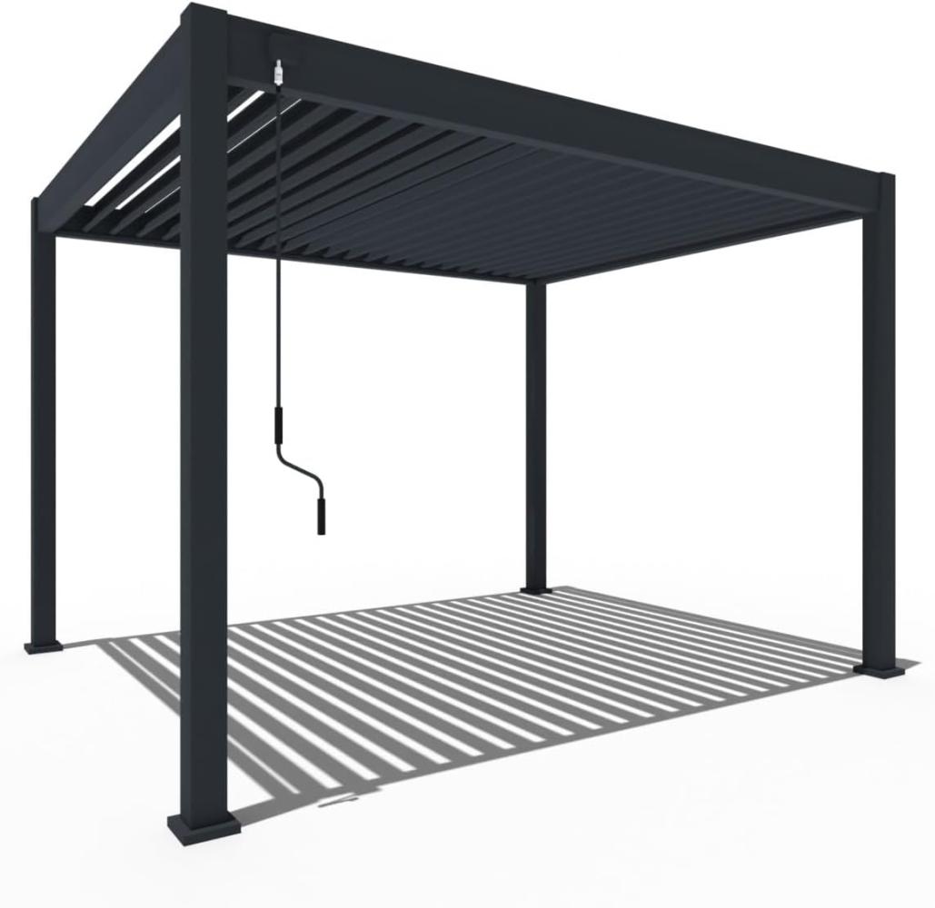 Weide Classic | Aluminium Pavillon | 3 x 3,6 M | Lamellendach anthrazit | Pergola freistehend Bild 1