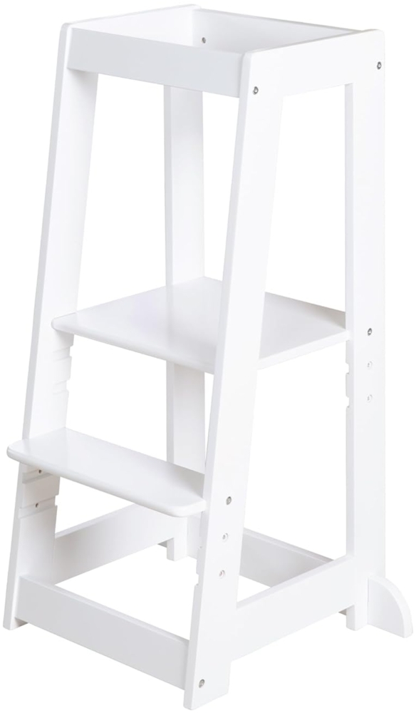 roba Lernturm nach Montessori - Sicherer Tritthocker für Kinder - Ideal als Küchenhelfer - Bis 80 kg belastbar - FSC®-zertifiziertem Holz - Weiß Bild 1