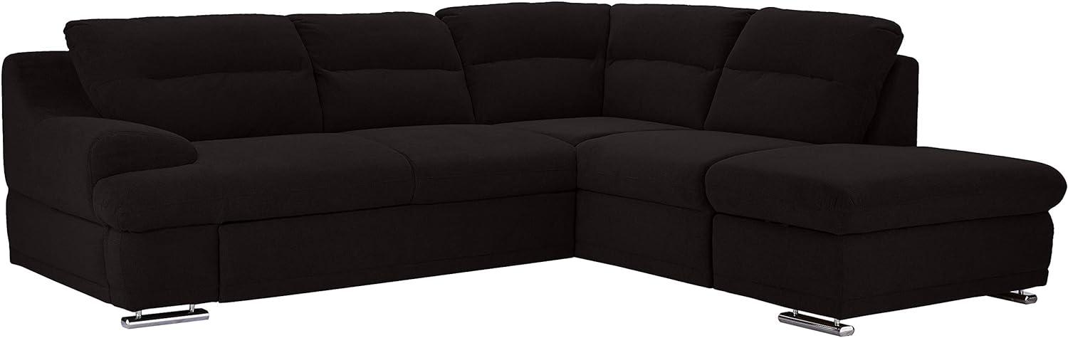 Mivano Ecksofa Coast / Große Sofagarnitur in L-Form mit Ottomane rechts, 264 x 88 x 217, Mikrofaser: schwarz Bild 1