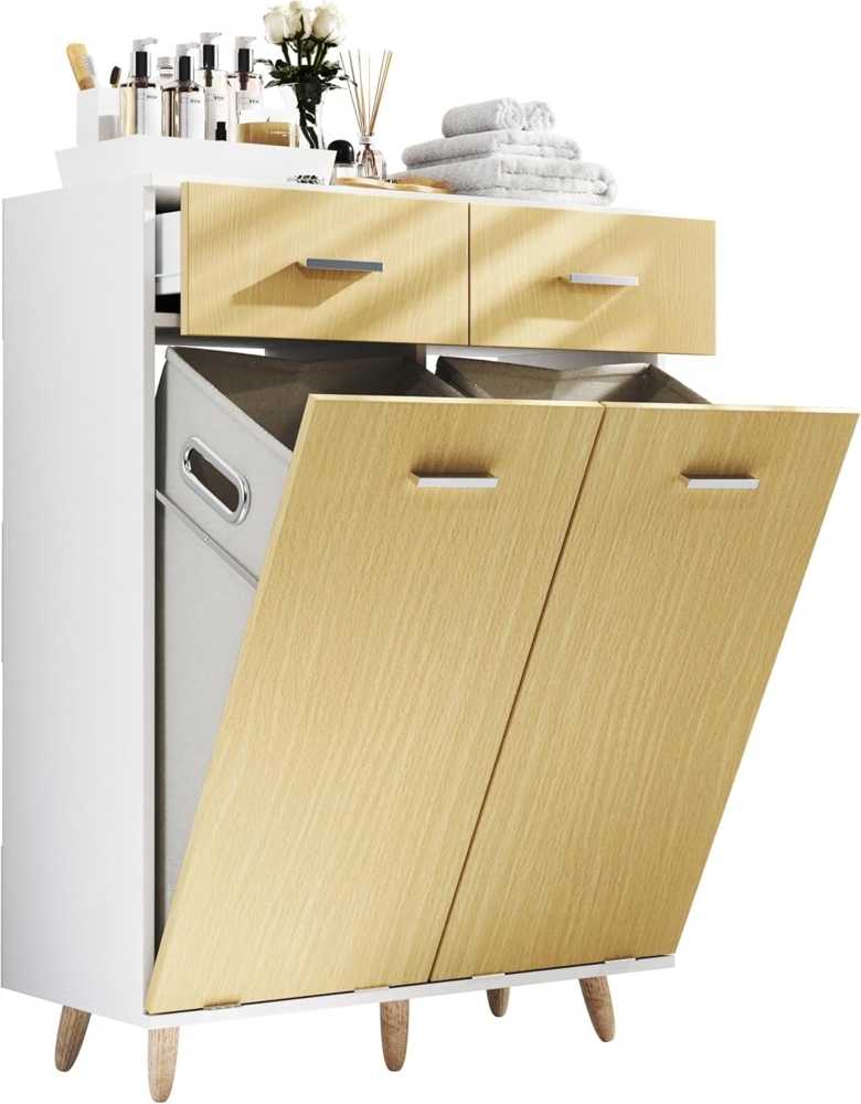 VCM Hochschrank Wäscheschrank Wäschetruhe Wäschebox Landos L Bild 1