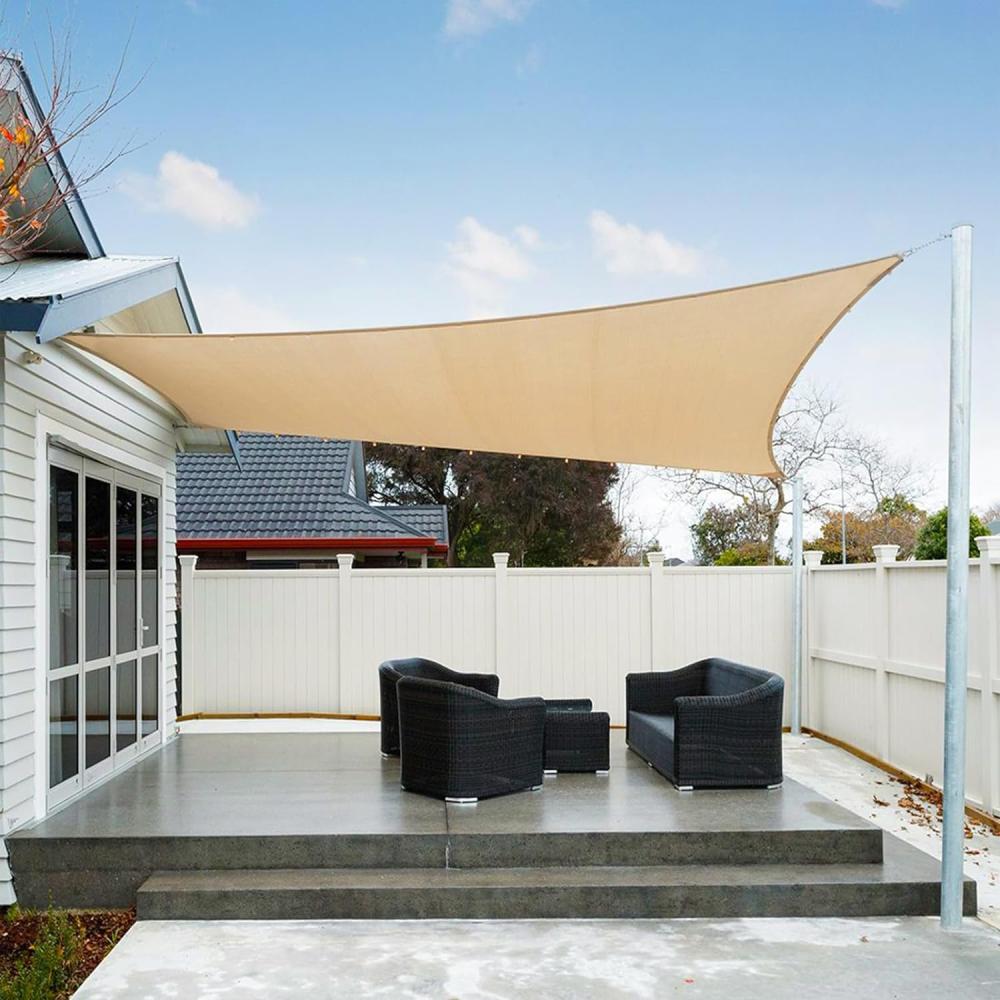 AXT SHADE Sonnensegel Wasserdicht Rechteckig 2x2,5 m Wetterschutz Sonnenschutz PES Polyester mit UV Schutz für Terrasse Balkon Garten-Sand(Wir Machen Sondergrößen) Bild 1