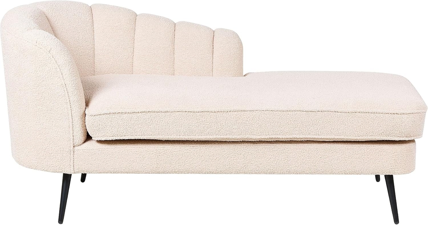 Chaiselongue Bouclé hellbeige linksseitig ALLIER Bild 1