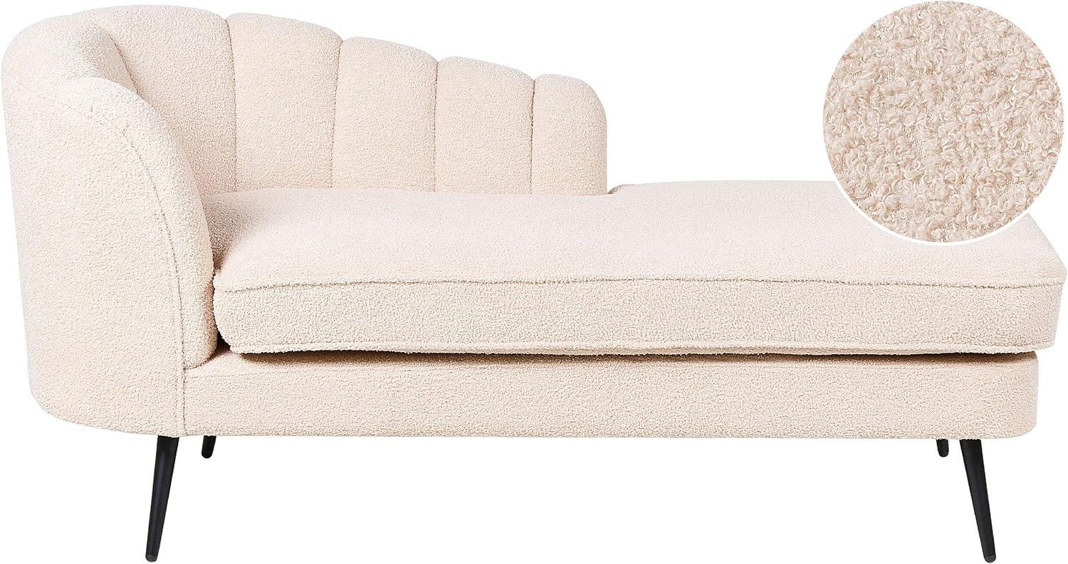 Chaiselongue Bouclé hellbeige linksseitig ALLIER Bild 1