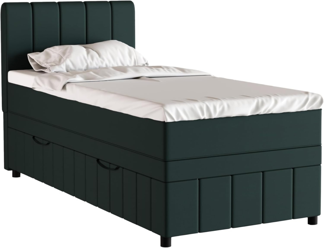 PANDA MÖBEL GmbH Boxbett Avalon besteht aus: Kopfteil mit Bettkast, Matratze und Topper, 90x200, 100x200, 120x200, Boxbett mit Bettkasten und Topper Bild 1