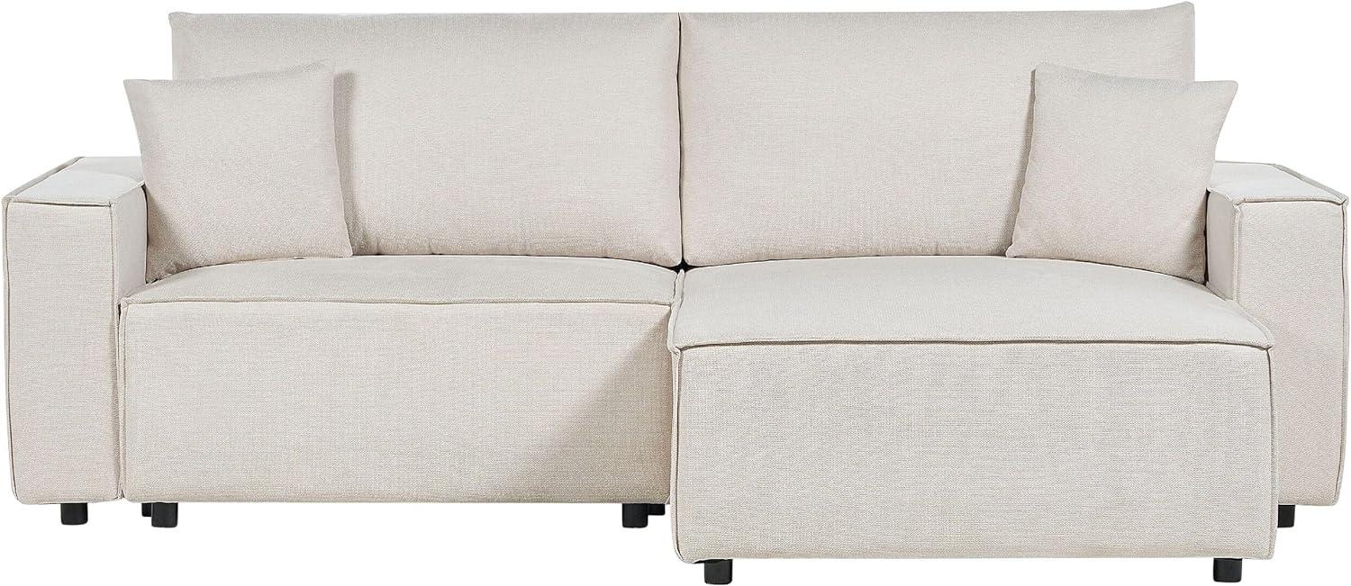Ecksofa KARILA Helles Beige Linksseitig Bild 1