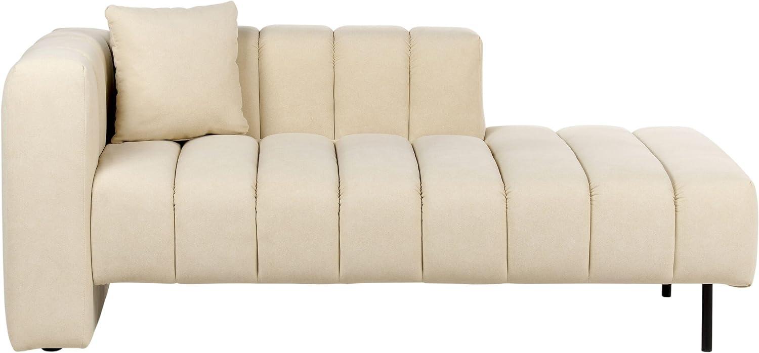 Chaiselongue Samtstoff cremeweiß linksseitig LANNILS Bild 1