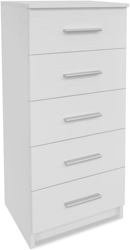 vidaXL Hochkommode Spanplatte 41 x 35 x 106 cm Weiß Bild 1