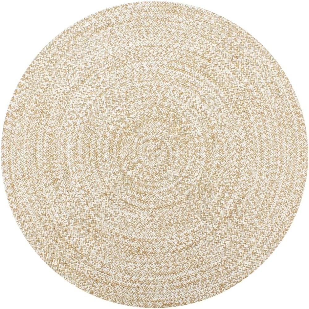 vidaXL Teppich Handgefertigt Jute Weiß und Natur 120 cm 133723 Bild 1