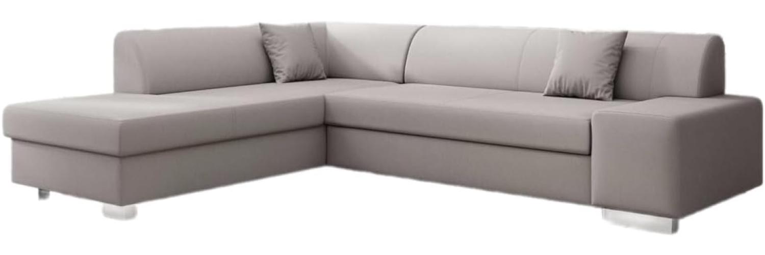 Designer Sofa Pina mit Schlaf- und Klappfunktion Stoff Beige Links Bild 1