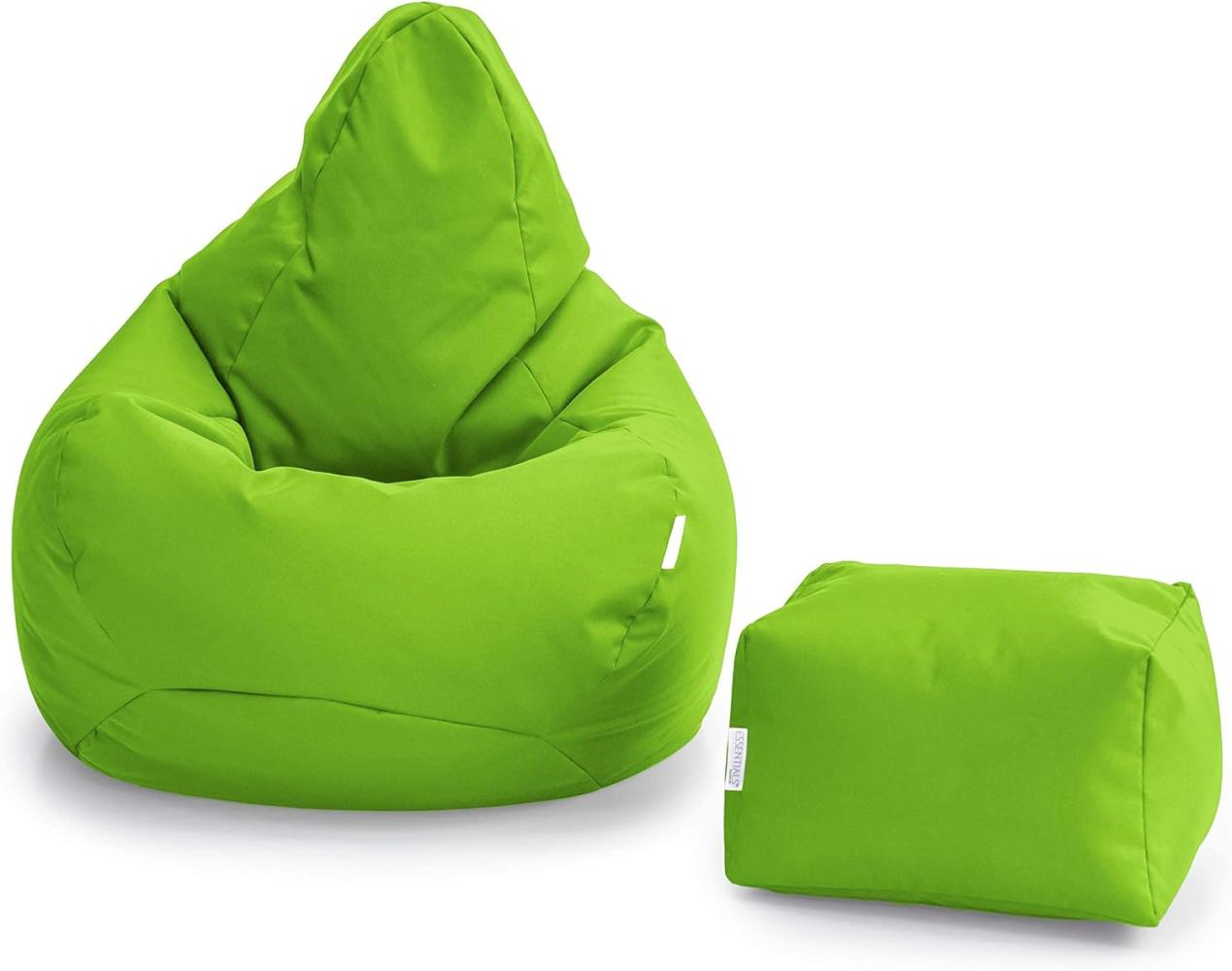 Loft 25 Sitzsack Spielerstuhl | Sitz Sitzsack für den Innenbereich des Wohnzimmers im Freien | Wasserbeständig | Ergonomisches Design zur Körperunterstützung (Kalk, Sitzsack Set) Bild 1