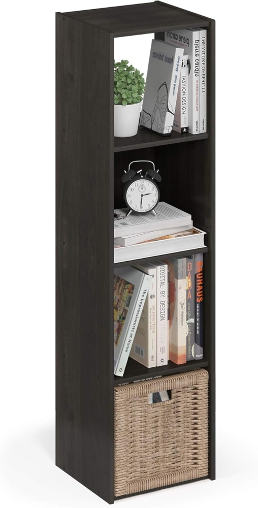 Furinno Pelli kubischer Aufbewahrungsschrank mit 4 Fächern, holz, Espresso, 29.49 x 31.09 x 121.21 cm Bild 1