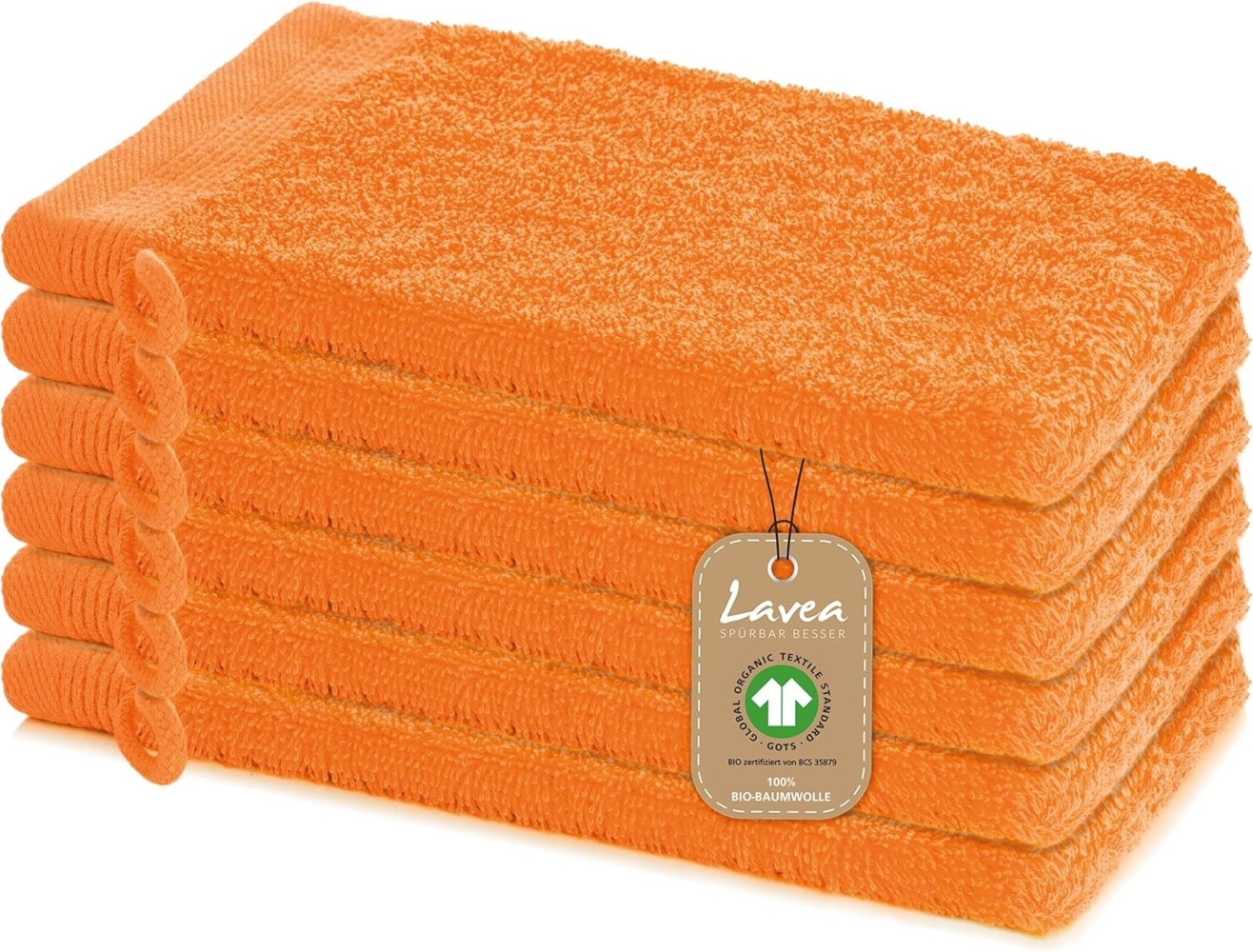 Lavea Waschhandschuh Bali, 16x22cm aus 100% Bio-Baumwolle, einzigartig weiche Waschhandschuhe mit Aufhänger (Set, 2-St), hochwertige und nachhaltige Premium Waschlappen - schonende Reinigung Bild 1
