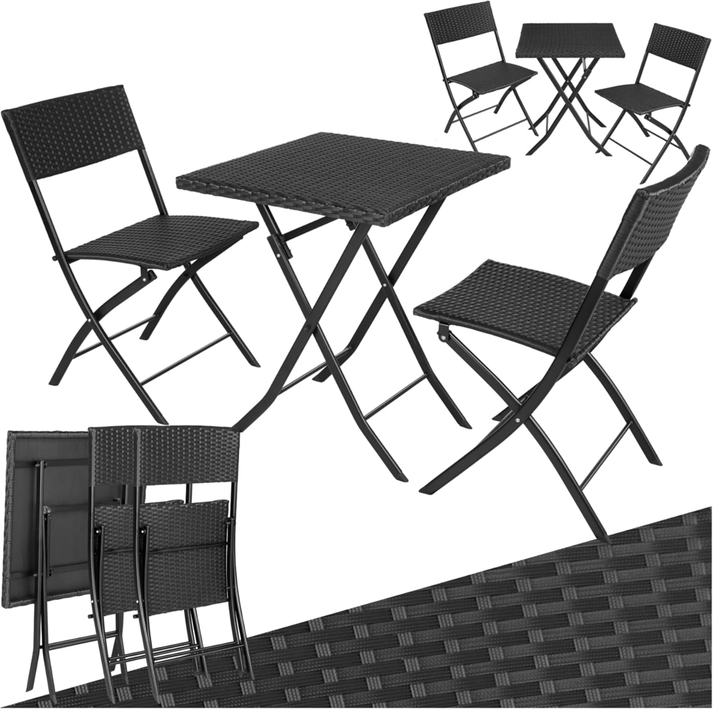 tectake Sitzgruppe Rattanset, (Set, 3-tlg), Robustes Gestell aus pulverbeschichtetem Stahl Bild 1