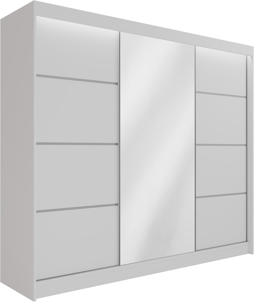 ALTDECOR Schiebetürenschrank PAOKI (Kleiderschrank Aluminium-Leisten, Spiegel, Led) Bild 1