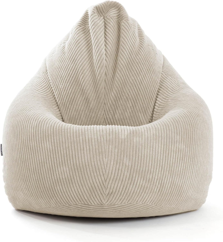 mokebo Sitzsack Der Tagträumer (aus Cordstoff), Bean Bag XXL aus Cord in Beige, Sitzkissen, Gaming Stuhl, Bodenkissen Bild 1