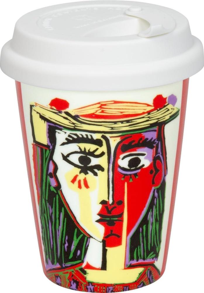 Könitz Picasso Femme Au Chapeau Coffee To Go Mug mit Deckel, Becher, Kaffeebecher, Porzellan, 380 ml, 11 5 162 1991 Bild 1