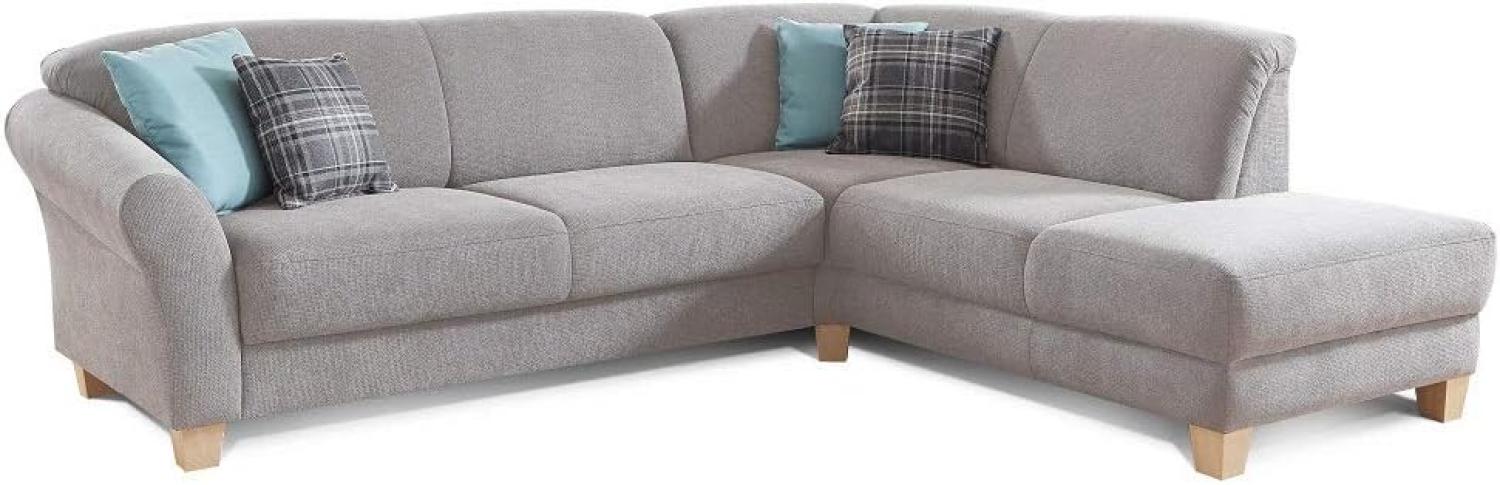 CAVADORE Ecksofa Gootlaand mit Ottomane rechts / Große Couch im Landhausstil / Mit Federkern / 257 x 84 x 212 / Braun Bild 1