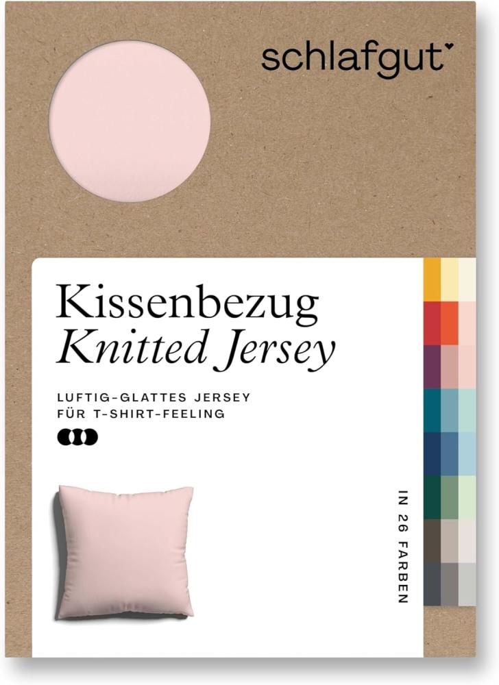 Schlafgut Kissenbezug Knitted Jersey aus Bio-Baumwolle mit Elasthan, bügelfrei, (1 Stück), besonders fein gestrickt, Kissenhülle mit farbigem Reißverschluss Bild 1