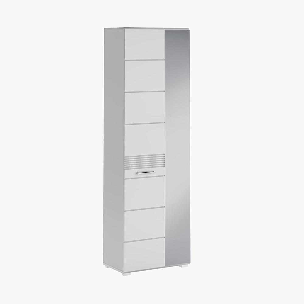 Garderobenschrank Linus II - Weiß / Weiß Hochglanz Bild 1