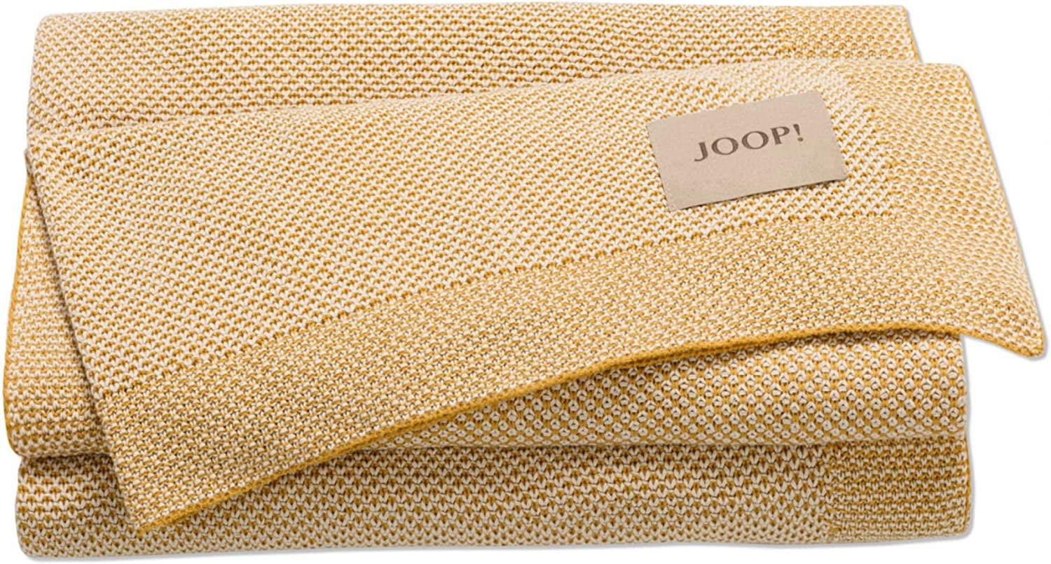 JOOP Wohndecke Light Knit Größe 130x170 cm gold-ecru Plaid Bild 1