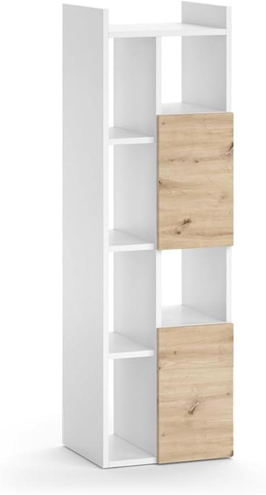 Vicco Hochschrank Alf 36 x 117 cm, Weiß Artisan Eiche, Badezimmer, Badschrank Bild 1