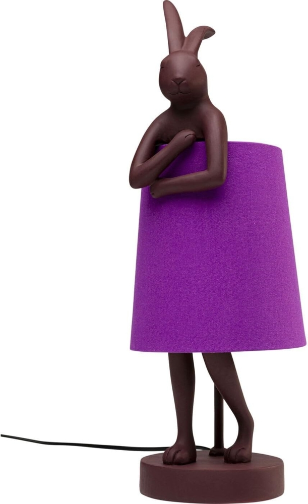 Kare Design Tischleuchte Animal Rabbit, Rot/Lila, Hasenleuchte, Tischlampe, Schlafzimmerlampe, Tiermotiv, kein Leuchtmittel enthalten, 50 x 17 x 20 cm (H/B/T) Bild 1
