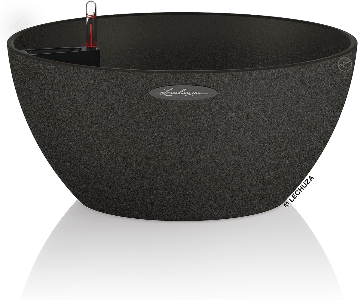 Lechuza® Pflanzschale Pflanzschale Cubeto Stone 40 graphitschwarz (Komplettset) Bild 1