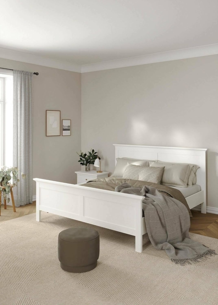 Dmora - Orthopädisches Doppelbett LattenrostInaya, Bettgestell, Orthopädischer Lattenrost, Lattenroste für Bettstruktur, 211x179 h110 cm, Weiß Bild 1