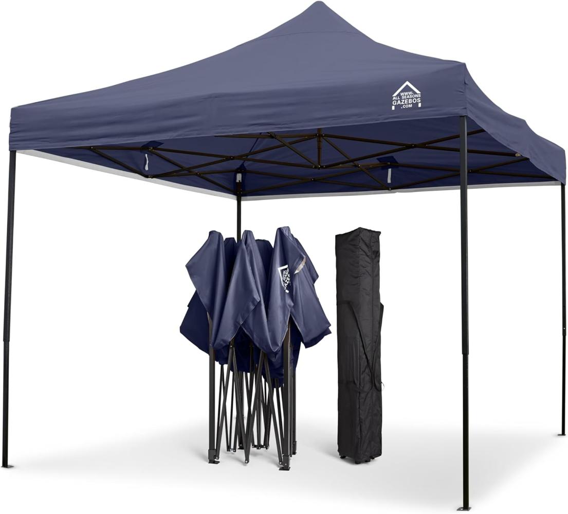 All Seasons Gazebos 3x3m vollständig wasserdichtes Faltpavillon - Marineblau Bild 1