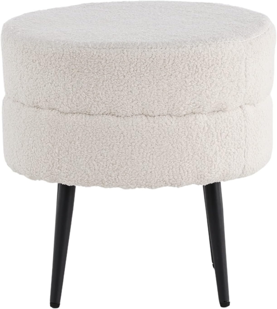 Venture Home Topfhocker - Schwarz/Offwhite Teddy Bild 1