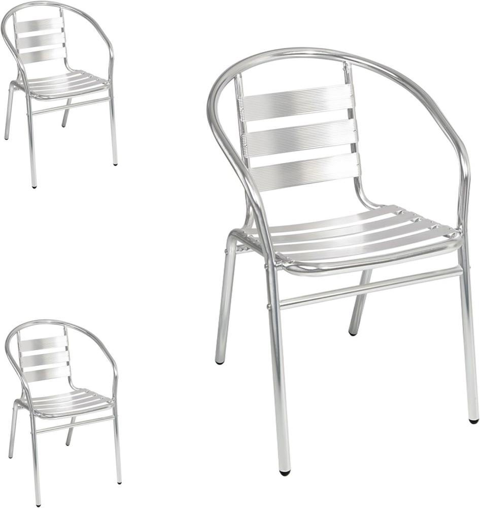 3 Stück stabile Aluminuim Bistrostühle Gartenstuhl stapelbar Bild 1