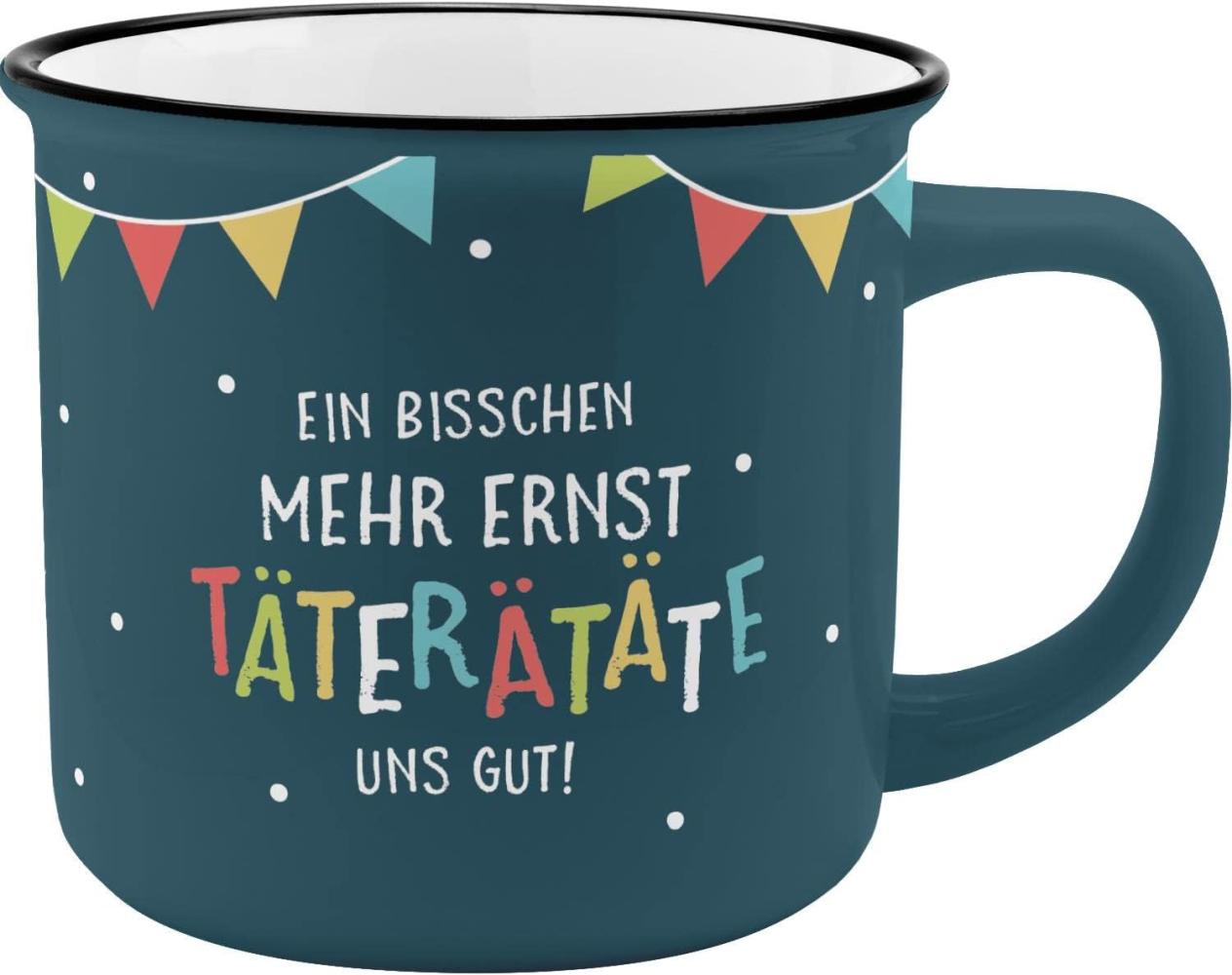 GRUSS & CO Becher Motiv "Ernst" | New Bone China Porzellan, Emaille-Optik, 35 cl | Geschenk, Tasse lustig | 47898 Bild 1