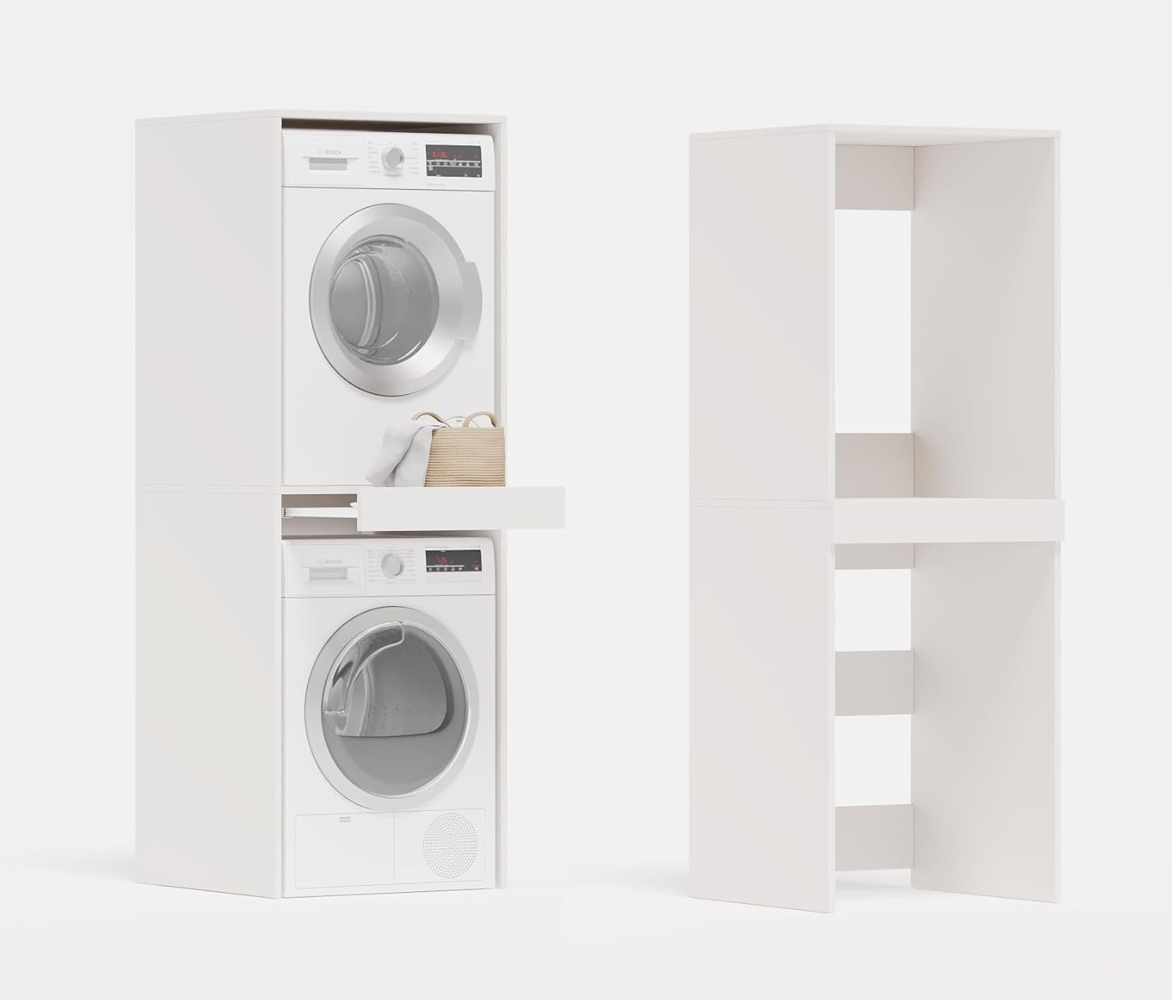 Platan Room Waschmaschinenumbauschrank Waschmaschinenschrank für Waschmaschine & Wäschetrockner Waschmaschine Trockner Schrank mit Ausziehbrett Überbauschrank Bild 1