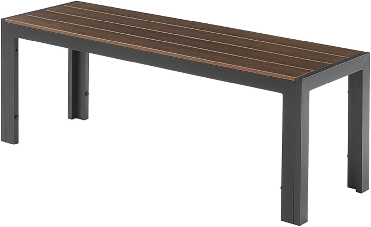 riess-ambiente Gartenbank DESIGNO 130cm dunkelbraun / schwarz · Outdoor-Sitzbank aus Aluminium (Einzelartikel, 1-St), wetterfest · Kunststoff & Metall · ohne Rückenlehne · Balkon/Terrasse Bild 1