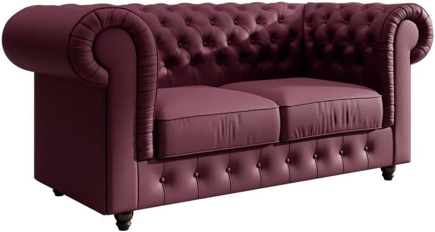 Chesterfield Sofa Lorena (Kunstleder) Bordeaux Bild 1