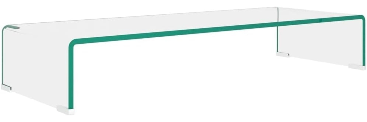 vidaXL TV-Tisch/Bildschirmerhöhung Glas Transparent 80x30x13 cm 244129 Bild 1