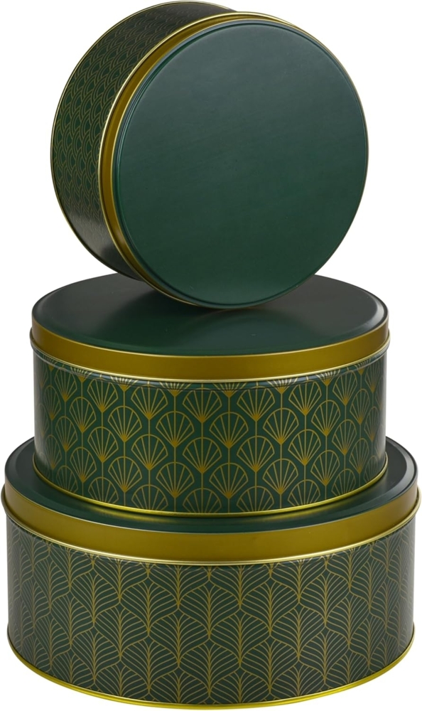 bonsport Keksdose 3er-Set Keksdosen, Metall, Pattern, Grün Bild 1