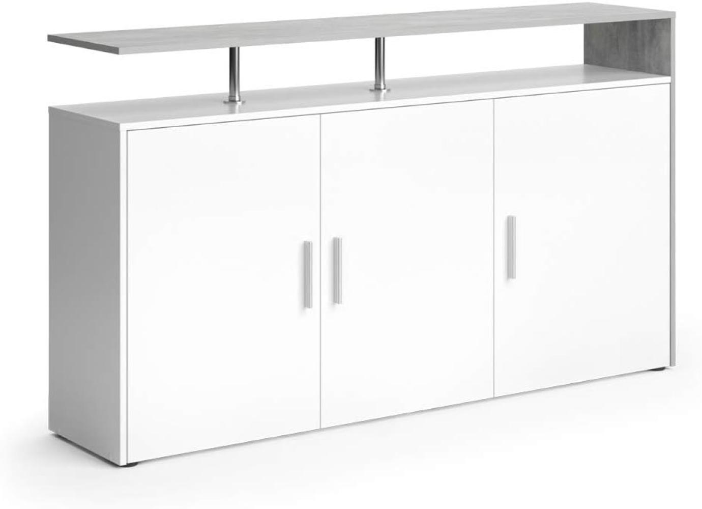 VICCO Sideboard AMATO Kommode Schrank Weiß Beton Fernsehschrank TV Bild 1