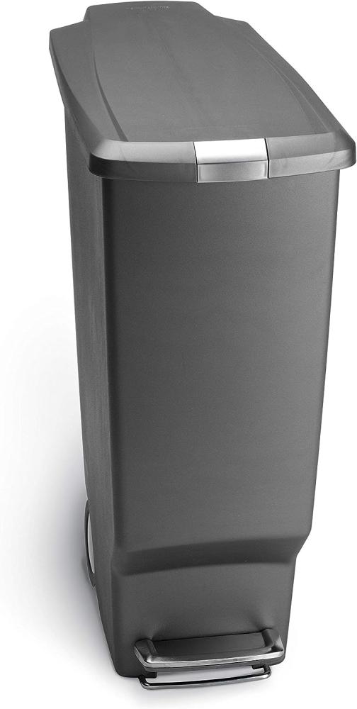 simplehuman Mülleimer Schmaler Treteimer 40 Liter Grau Bild 1