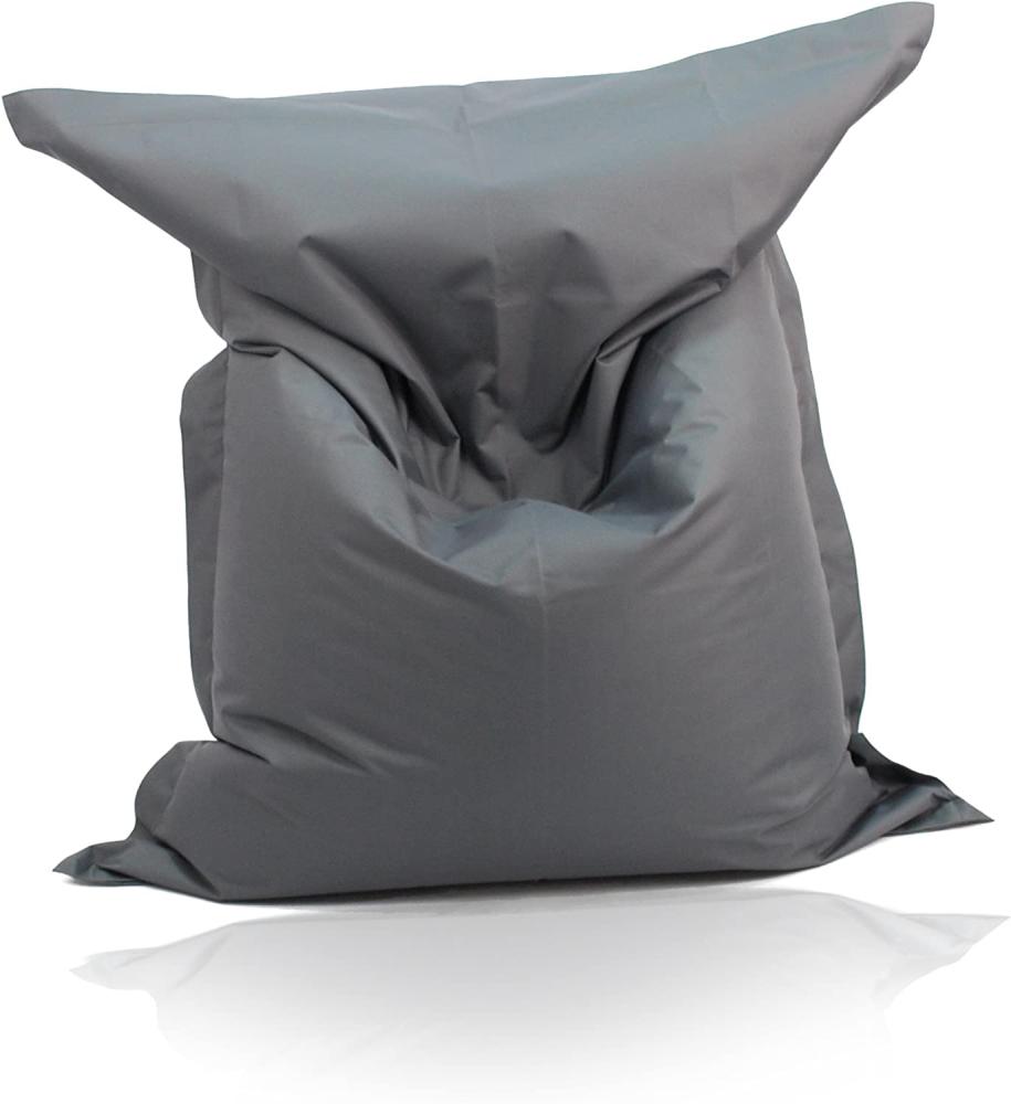 Kinzler S-10137/100 XXL Riesensitzsack, 140x180 cm, neue Styroporkügelchen, Sitzsack Outdoor Indoor, in vielen verschiedenen Farben, mit Innensack, anthrazit Bild 1