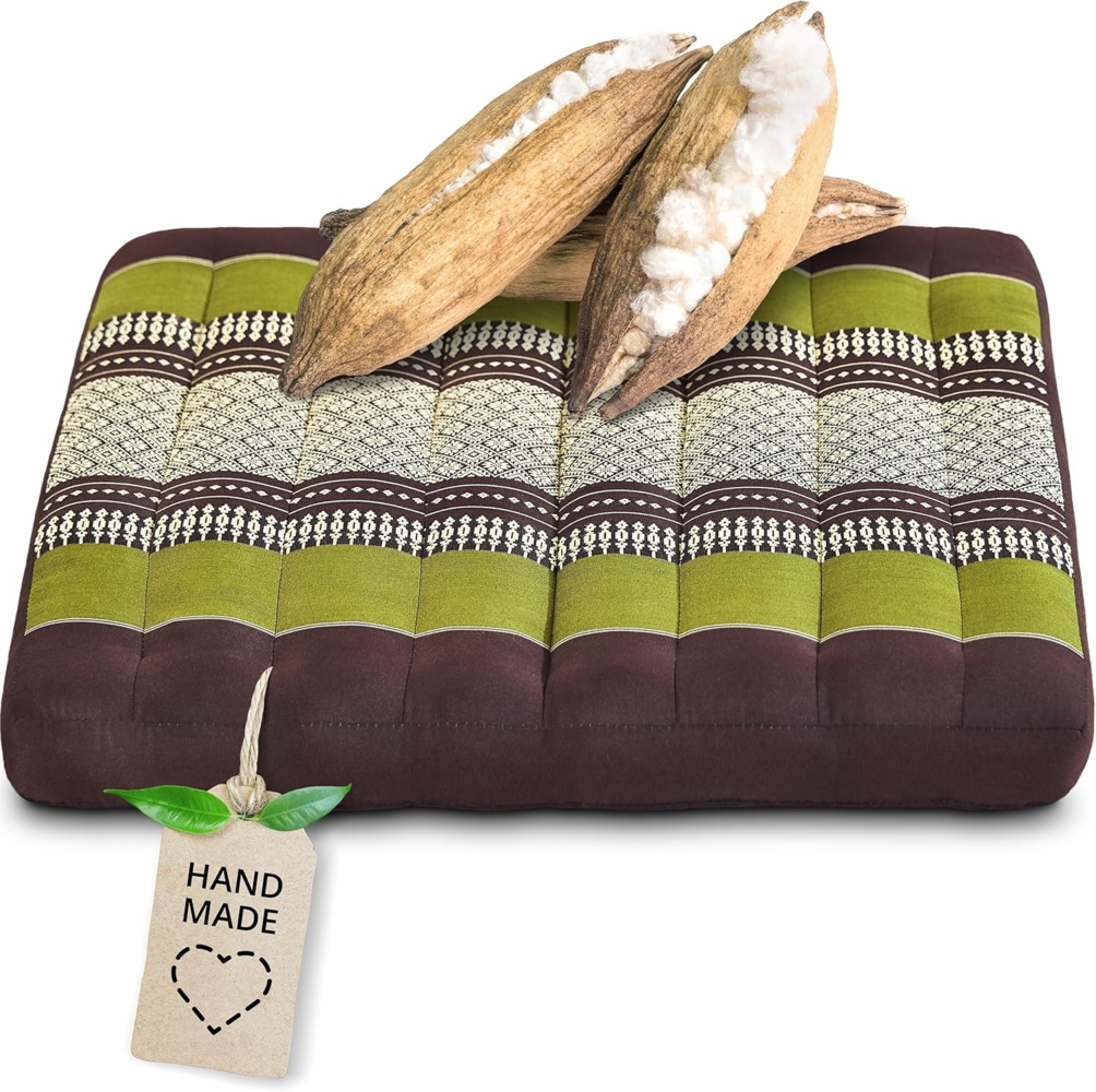 livasia Sitzkissen Sitzkissen 50 cm, vegan und handgefertigt, 50x50x6cm, Kapok Bild 1