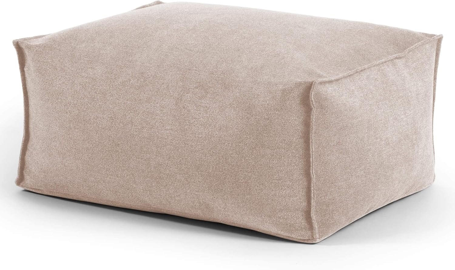 mokebo Pouf Der Ruhestifter (aus Webstoff), Sitzhocker, Bodenkissen, Fußhocker oder Sitzkissen eckig in Beige Bild 1