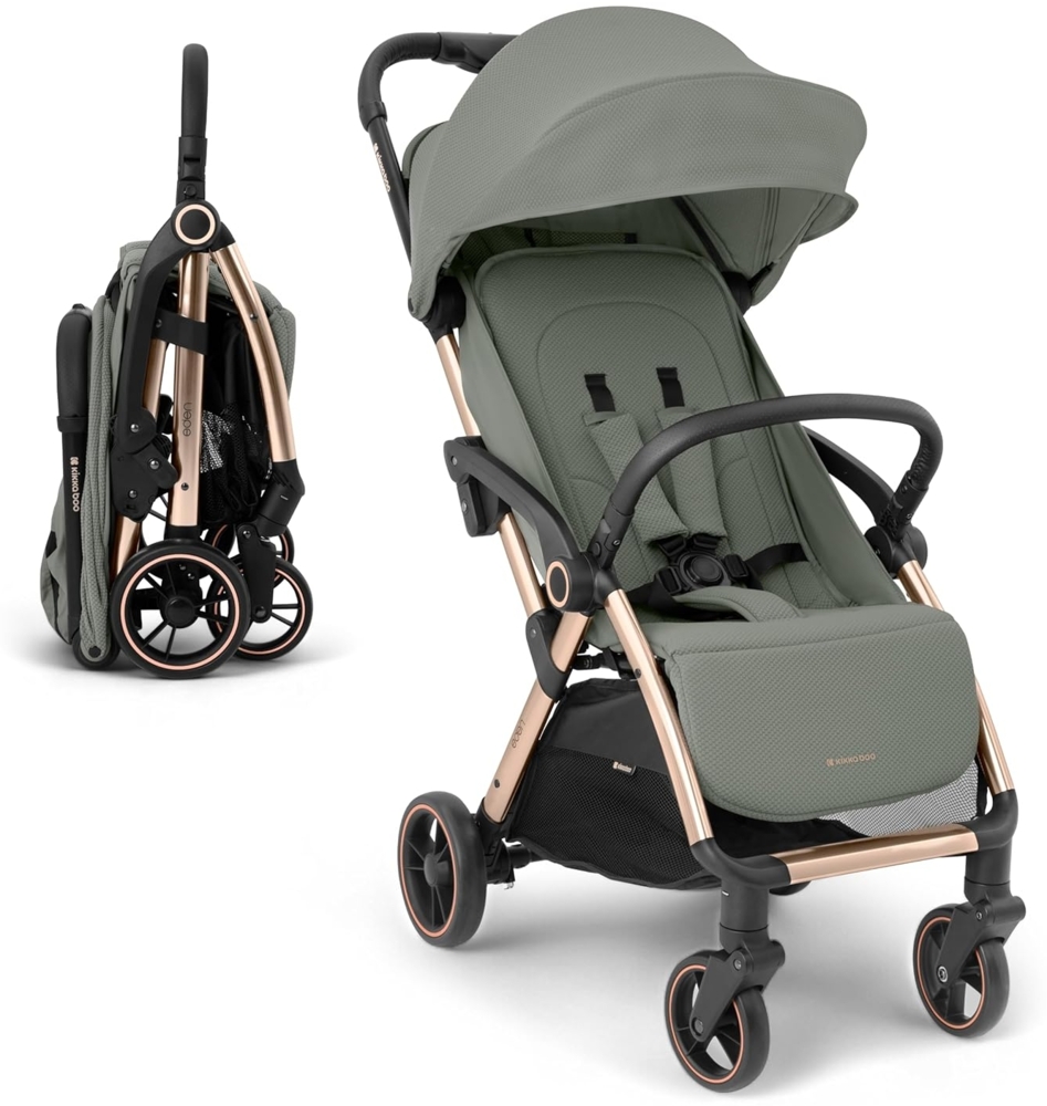 Kikkaboo Kinderwagen, Buggy Eden bis 22 kg Federung Regenschutz zusammenklappbar grün Bild 1