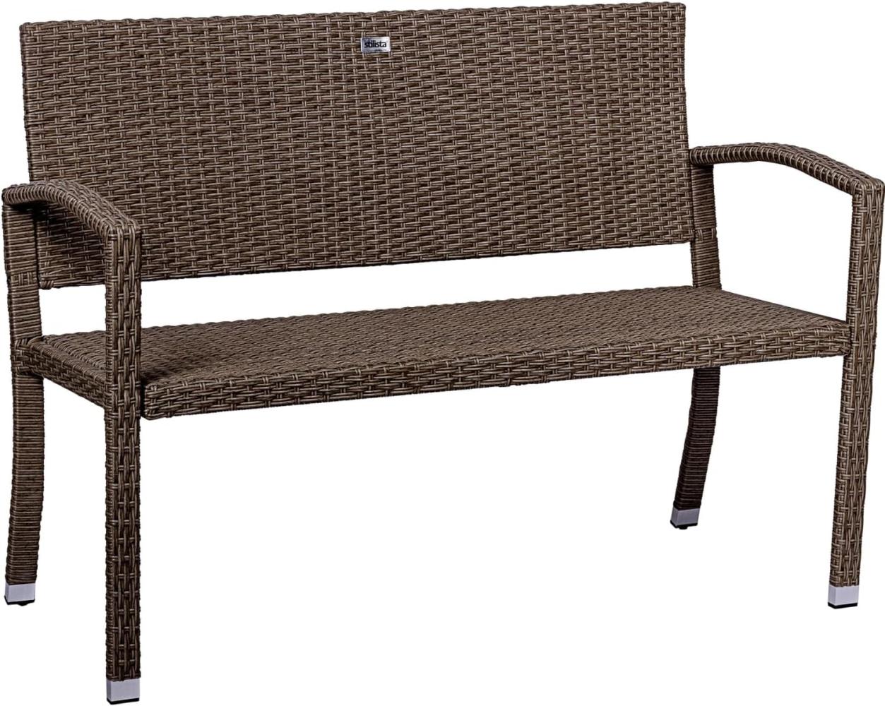 STILISTA® Gartenbank Polyrattan, creme Bild 1