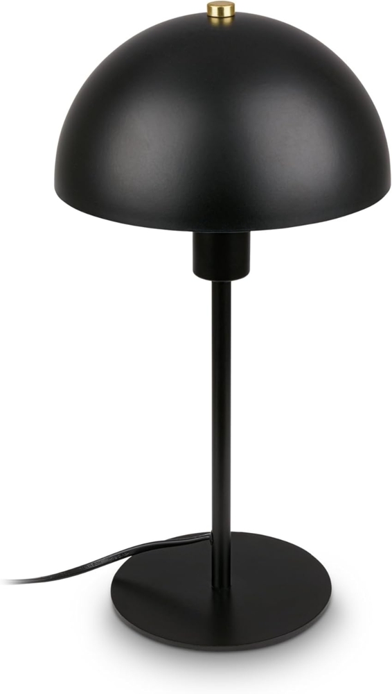 BRILONER - Nachttischlampe mit Kabelschalter, E14 Fassung, Tischlampe, Lampe, Schreibtischlampe, Tischleuchte, Bürolampe, Leselampe Bett, Leselicht, 18 x 35 cm (DxH), Schwarz Bild 1