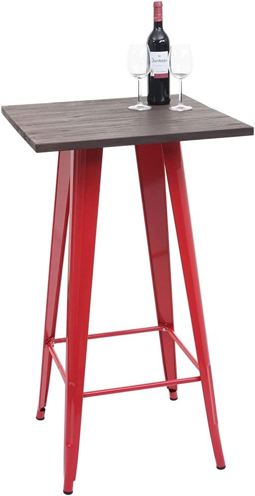 Stehtisch HWC-A73 inkl. Holz-Tischplatte, Metall Industriedesign 107x60x60cm ~ rot Bild 1