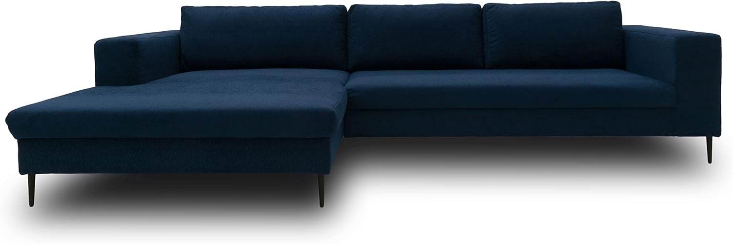 DOMO. collection Ecksofa Mendoza, Sofa in L-Form, moderne Eckcouch, bodenfreie Couch, Eckgarnitur, Polsterecke 244 x 173 x 83 cm (BxTxH), blau Bild 1