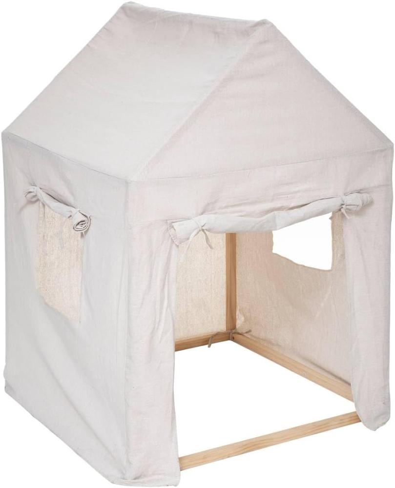 Spielzelt Haus für Kinder, 78 x 78 x 116 cm, beige Bild 1