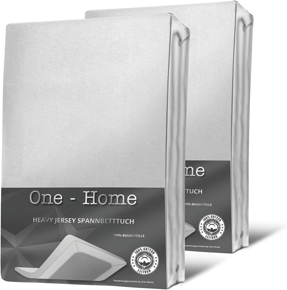 One Home Spannbettlaken Heavy, Jersey, Gummizug: rundum, (2 Stück), Double Pack, erhöhtes Flächengewicht Bild 1