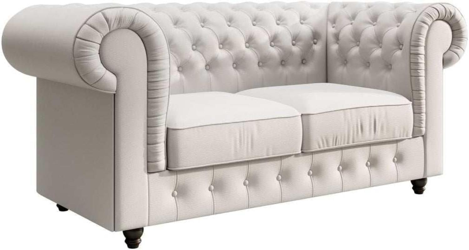 Chesterfield Sofa Lorena (Kunstleder) Weiß Bild 1